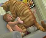  3d_(artwork) a_cat_is_fine_too bestiality big_penis butt cat digital_media_(artwork) duo eyes_closed feline feral girly human human_on_feral inside interspecies mammal nude penis tagme tapiko whiskers young 