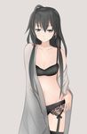  black_hair highres lingerie long_hair mahdi solo thighhighs underwear yahari_ore_no_seishun_lovecome_wa_machigatteiru. yukino yukinoshita_yukino zettai_ryouiki 