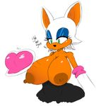  2016 anthro areola bat big_breasts breasts clothed clothing english_text erect_nipples female hi_res huge_breasts jaynatorburudragon mammal nipples rouge_the_bat solo sonic_(series) text topless wardrobe_malfunction 
