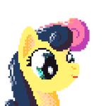  2018 alpha_channel animated big_eyes blep bonbon_(mlp) cute digital_media_(artwork) earth_pony equine eyelashes female feral friendship_is_magic fur hair headshot_portrait horse mammal multicolored_hair my_little_pony phatguy111 pixel_(artwork) pony portrait simple_background smile solo teal_eyes tongue tongue_out transparent_background two_tone_hair yellow_fur 