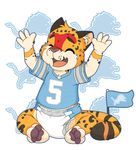  cub detroit_lions diaper facial_markings flag happy maitei male markings number number_five pawpads paws reva_the_scarf solo young 