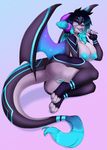  anthro anus blithedragon breasts butt dragon female hair horn lying makeup nipples on_side open_mouth pussy smile solo thick_thighs voluptuous wings 
