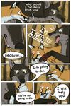  canine comic digital_media_(artwork) female feral fox fur male mammal tailshigh wolf 