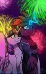  2018 armor broken_horn duo equine eye_scar female fireworks friendship_is_magic horn inuhoshi-to-darkpen mammal my_little_pony my_little_pony_the_movie night scar sparkles star tempest_shadow_(mlp) twilight_sparkle_(mlp) unicorn winged_unicorn wings 