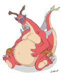  3_toes 4_fingers belly big_belly canson claws dragon facial_hair goatee horn long_neck looking_at_viewer male navel nintendo overweight scalie solo the_legend_of_zelda toes unibrow valoo video_games wind_waker wings 
