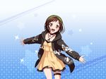  bang_dream! blush brown_eyes brown_hair happy hazawa_tsugumi jacket short_hair skirt 