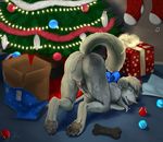  anthro anus backsack balls beckoning canine christmas christmas_tree dog gift holidays homogenousrule lazyhowl male mammal nude pawpads paws penis presenting presenting_anus solo tree wag 