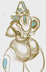  2018 anthro big_butt breasts butt cover digital_media_(artwork) female horn huge_butt living_machine looking_at_viewer looking_back machine mechamonkeyz not_furry omnic open_mouth orisa_(overwatch) overwatch presenting robot simple_background sketch solo standing thick_thighs video_games white_background wide_hips 