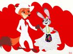  2017 4:3 4_fingers anthro barefoot big_eyes brown_fur buckteeth canine clothed clothing dipstick_ears dipstick_tail disney dress duo eye_contact female flower fox front_view fully_clothed fur green_eyes grey_fur hand_behind_back hand_holding hat jewelry judy_hopps lagomorph long_ears looking_aside looking_at_another male mammal multicolored_tail necklace nick_wilde open_mouth open_smile orange_fur pants plant purple_eyes rabbit skeletonguys-and-ragdolls smile standing suit teeth toony zootopia 