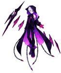  add_(elsword) argyle artist_request bangs black_bodysuit black_coat black_footwear black_sclera bodysuit elsword expressionless full_body gloves hood looking_at_viewer mad_paradox_(elsword) male_focus mismatched_sclera official_art purple_eyes purple_gloves shoes solo transparent_background white_hair younger 