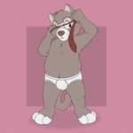  anthro barefoot briefs bulge cat clothed clothing disney douglas_benson feline male mammal necktie neenya one_eye_closed purple_background simple_background solo talespin tighty_whities topless underwear undressing white_underwear yellow_sclera 