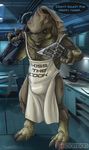  alien apron bulge clothing english_text green_eyes krogan male mass_effect mass_effect_andromeda nakmor_drack solo spatula text video_games yami_griffin 