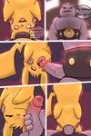  2018 anthro clothed clothing comic deep_throat dialogue duo english_text eyes_closed fan_character fellatio female fur half-closed_eyes humanoid interspecies machoke male male/female mammal milachu milachu92 nintendo open_mouth oral oral_penetration partially_clothed penetration penis pikachu pink_eyes pok&eacute;mon pok&eacute;mon_(species) rodent sex size_difference text video_games yellow_fur 