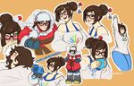  alternate_costume black-framed_eyewear blush breasts brown_eyes brown_hair casual coat collage crying cup drone ecopoint_mei english fur_hat glasses gloves hair_bun hair_ornament hair_stick hat highres hot_chocolate kathleen_lim large_breasts mei_(overwatch) mug off-shoulder_sweater overwatch pants short_hair smile snowball_(overwatch) stretch sweater tank_top waking_up winter_clothes winter_coat yawning yoga_pants 