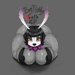  antennae anthro arthropod bent_over big_breasts big_butt biped breasts butt clothed clothing digital_media_(artwork) eyelashes female fur hair hi_res huge_breasts insect makeup mascara moth nukenugget red_eyes simple_background solo thick_thighs voluptuous wide_hips 