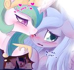  &lt;3 ... 2017 bed bedding blanket blue_hair blush close-up crown dialogue dream drooling duo_focus english_text equine eyelashes feathered_wings feathers female female/female feral feral_on_feral friendship_is_magic group hair hair_over_eyes horn incest inside licking makeup mammal mascara multicolored_hair my_little_pony nude one_eye_closed open_mouth open_smile peregrine pillow_hug princess_celestia_(mlp) princess_luna_(mlp) purple_eyes royalty saliva sibling signature simple_background sisters sleeping smile teal_eyes text thought_bubble tongue tongue_out twilight_sparkle_(mlp) white_background winged_unicorn wings 