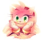  amy_rose anthro black_nose clothing female gloves green_eyes hair hairband hanybe hedgehog mammal pink_hair short_hair simple_background smile solo sonic_(series) video_games white_background 