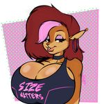  2017 anthro big_breasts blue_eyes breasts buckteeth choker cleavage clothed clothing eyeshadow female makeup mammal marika_(teer) piercing rodent squirrel teer teeth 