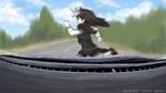  animal_ears antlers bad_id bad_pixiv_id brown_hair car car_interior commentary_request extra_ears ground_vehicle kemono_friends long_hair long_sleeves miraruto_(h3yja) moose_(kemono_friends) moose_ears moose_tail motor_vehicle open_mouth pantyhose road running scarf skirt solo sweater tail 