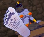  2018 5_toes abriika animated big_breasts big_feet black_nails blue_skin breasts clothing colored_nails feet female foot_focus hi_res humanoid humanoid_feet not_furry plantigrade red_eyes ring soles solo toe_ring toes zp92 