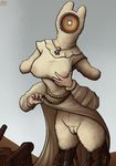  anthro big_breasts breasts clothing female humanoid kea_(artist) machine monster pussy robot scp-808 scp_foundation simple_background solo wool 