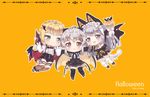  :&lt; :d animal_ears bangs black_cape black_footwear black_gloves black_legwear black_skirt blonde_hair blush boots braid brown_eyes brown_footwear cape chibi closed_mouth commentary_request cross crown_braid cup drinking_glass eyebrows_visible_through_hair fang fang_out foreign_blue girls_frontline gloves green_eyes hair_between_eyes hair_ornament hairclip halloween holding holding_cup iws-2000_(girls_frontline) knee_boots long_hair long_sleeves looking_at_viewer multicolored multicolored_cape multicolored_clothes multiple_girls open_mouth orange_background outstretched_arms p7_(girls_frontline) red_wings shirt silver_hair skirt sleeves_past_wrists smile spread_arms thighhighs torn_wings triangle_mouth trick_or_treat upper_teeth very_long_hair welrod_mk2_(girls_frontline) white_legwear white_shirt wide_sleeves wine_glass wing_hair_ornament wings 
