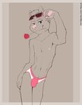  anthro blue_eyes briefs bulge cat clothing eyewear feline flower flower_in_mouth hand_on_hip male mammal navel nipples pawpads pink_nose plant rose rose_in_mouth shiuk solo standing sunglasses teenager underwear young 