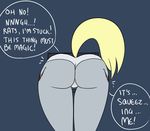  2015 anthro big_butt butt clothing derpy_hooves_(mlp) digital_media_(artwork) english_text equine female friendship_is_magic hugtastic_pinkie_pie humor mammal my_little_pony panties pussy solo somescrub text underwear 