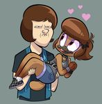  2018 anthro brown_eyes brown_fur brown_hair clothing duo f_is_for_family fur hair hotdiggedydemon human itoruna_the_platypus kevin_(f_is_for_family) kevin_murphy mammal monotreme platypus sonic_(series) sonic_oc wide_hips 