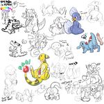  ampharos azurill buizel bulbasaur charmander charmeleon flaaffy lickitung magikarp mudkip nintendo pikachu pokemon psyduck quagsire totodile wooper 