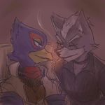  avian bird canine cigarette clothing duo falco_lombardi feathers fur kemono male mammal nintendo s_mino930 smile smoking star_fox video_games wolf wolf_o&#039;donnell 