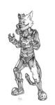  2017 5_fingers agent_(artist) anthro balls canine claws drone fur gas_mask hi_res hypnosis male mammal mask mind_control nipple_piercing nipples nude penis piercing rubber shiny simple_background solo spiral spiral_eyes toes traditional_media_(artwork) transformation wolf 