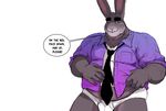  2017 5_fingers absurd_res anthro clothed clothing daire301 dialogue digital_drawing_(artwork) digital_media_(artwork) english_text hi_res lagomorph male mammal necktie rabbit simple_background smile solo text underwear white_background 