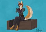  alibiwolf artificial_limb athro big_ears blue_eyes brown_fur canine clothed clothing cybernetic_arm cybernetics female fennec fluffy fluffy_tail fox fully_clothed fur hair hi_res invalid_tag machine mammal melody metal_arm prosthetic red_hair solo steampunk surprise wolf 
