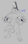  ambiguous_fluids anthro balls big_penis blastoise humanoid_penis kazushi looking_at_viewer male mega_blastoise mega_evolution monochrome muscular muscular_male nintendo penis pok&eacute;mon pok&eacute;mon_(species) precum smile solo standing uncut vein video_games 