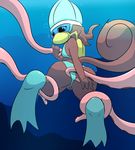  2018 anthro bikini bound brown_fur brown_hair cephalopod clothing davidsanchan digital_media_(artwork) dot_eyes eyelashes female feral fur hair imminent_sex looking_back mammal marine octopus penny_squirrel pussy rear_view rodent scuba_diving secret_squirrel_show squirrel swimsuit tentacles underwater water wedgie 