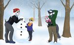  2018 anthro baby badger bailey_rosworth biped blue_eyes brown_eyes canine carrot catsmeow cheek_tuft child chris_hayabusa clothing cute daughter father female food footwear fur gloves hair hat hi_res hybrid long_hair male mammal mittens mother mustelid outside parent playful scarf shoes smile snow snowman son tree tuft vegetable winter wolf young 