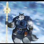  2018 anthro armello armor big_breasts breasts canine clothed clothing female hi_res huge_breasts hyper hyper_muscles invalid_tag looking_at_viewer magna_(armello) mammal melee_weapon muscular muscular_female outside skirt snow solo weapon wolf xxsparcoxx 