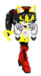  alternate_color animated anthro black_hair cat clothing digital_media_(artwork) feline female fur hair honey_the_cat legwear mammal nipples pixel_(artwork) pixel_animation smile solo sonic_(series) zeta_r-02 