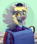  2018 ambiguous_gender clothing derpy_hooves_(mlp) digital_media_(artwork) equine feral friendship_is_magic hair mammal my_little_pony pegasus rodrigues404 smile solo tongue tongue_out wings 
