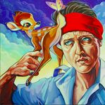  arthropod bambi bambi_(film) black_nose blue_eyes brown_eyes butterfly cervine christopher_walken clothed clothing cloud dave_macdowell deer disney group headband human insect insect_wings mammal nude parody russian_roulette the_deer_hunter what wings 
