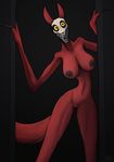  anthro big_breasts breasts canine creepy english_text female fur kea_(artist) mammal monster nipples nude pussy pyr3 red_fur scp-1471 scp_foundation skull solo text 