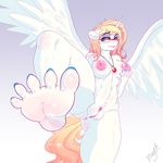  2018 areola big_breasts blonde_hair blue_eyes bonnie_zacherle bonniecorn breasts digital_media_(artwork) dragk equine eyewear fan_character feet female foot_focus friendship_is_magic glasses hair horn humanoid_feet jewelry looking_at_viewer makeup mammal my_little_pony necklace nipples nude plantigrade_anthro pussy simple_background smile solo toes winged_unicorn wings 