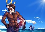  ! &lt;3 2018 5_fingers abs anthro antlers autumn_sins ball beach beach_ball bikini blood body_hair brown_fur brown_hair cervine clothed clothing cloud countershading deer duo female fish fur gloves_(marking) hair happy_trail hi_res horn invalid_color long_tail looking_at_viewer male mammal marine markings muscular nipples nosebleed pubes seaside shark sheryl_(autumn_sins) ship short_tail smile swimming_trunks swimsuit tom_(autumn_sins) topless vehicle water wet white_fur 