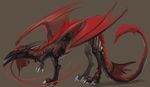  2012 alradeck claws detailed_background digital_media_(artwork) dragon hair membranous_wings red_hair teeth wings 