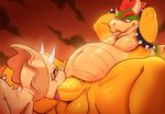  all_fours amagi_brilliant_park anthro anthro_on_anthro areola balls big_dom_small_sub bowser collar crossover cute dinosaur erection eyewear fellatio gerkk glasses hair hi_res horn king koopa looking_down male male/male mario_bros musclegut navel nintendo nipples nude open_mouth oral pecs penis raised_arm red_eyes royalty scalie sex sharp_teeth shell sitting size_difference smile spikes spread_legs spreading sucking teeth thick_penis thick_thighs tongue tongue_out triceratops triken vein veiny_penis video_games 