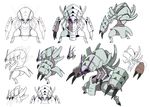  biped black_sclera golisopod model_sheet nintendo official_art pok&eacute;mon pok&eacute;mon_(species) six_arms video_games 