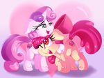  2018 cutie_mark digital_media_(artwork) duo earth_pony equine eyelashes female feral friendship_is_magic fur hair hi_res horn horse mammal multicolored_hair my_little_pony one_eye_closed open_mouth pony scootaloo_(mlp) sweetie_belle_(mlp) thediscorded two_tone_hair unicorn young 