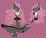  2016 anthro aurelina_canidae big_breasts breasts canine clothed clothing disney female huge_thighs lipstick makeup mammal myan_(artist) myanarts obese one_eye_closed overweight solo thick_bottom_lip wink wolf zootopia 