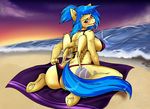  2017 absurd_res anthro beach beach_towel breasts butt clothing equine fan_character female feral hi_res horse looking_at_viewer mammal my_little_pony outside pegasus pony seaside silvia_windmane solo swimsuit theecchiqueen tongue tongue_out tugging underhoof water wide_hips wings 